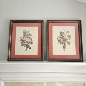 Vintage Ornate Framed Jean-Louis Prévost Botanical Art